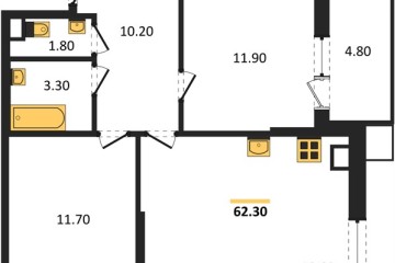 Фото №1: 2-комнатная квартира 62 м², 9/9 эт. - Краснодар, мкр. Парк Победы,