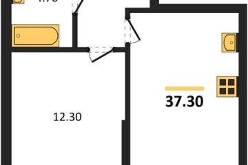 Фото №1: 1-комнатная квартира 37 м², 2/9 эт. - Краснодар, мкр. Парк Победы,