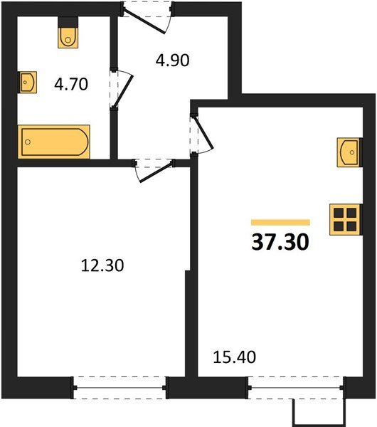 Фото №1: 1-комнатная квартира 37&nbsp;м², 2/9&nbsp;эт. - Краснодар, Прикубанский внутригородской округ, мкр. Парк Победы