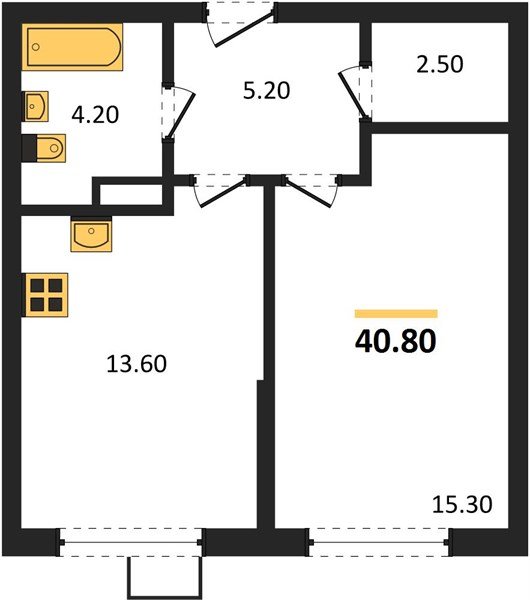 Фото №1: 1-комнатная квартира 40&nbsp;м², 6/9&nbsp;эт. - Краснодар, Прикубанский внутригородской округ, мкр. Парк Победы