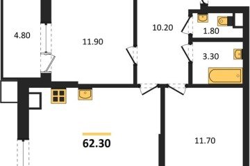 Фото №1: 2-комнатная квартира 62 м², 6/9 эт. - Краснодар, мкр. Парк Победы,