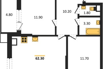 Фото №1: 2-комнатная квартира 62 м², 9/9 эт. - Краснодар, мкр. Парк Победы,
