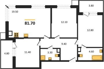 Фото №1: 3-комнатная квартира 81 м², 3/9 эт. - Краснодар, мкр. Парк Победы,