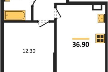 Фото №1: 1-комнатная квартира 36 м², 8/9 эт. - Краснодар, мкр. Парк Победы,