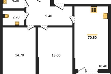 Фото №1: 2-комнатная квартира 70 м², 2/9 эт. - Краснодар, мкр. Парк Победы,