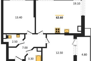 Фото №1: 2-комнатная квартира 62 м², 6/9 эт. - Краснодар, мкр. Парк Победы,