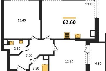 Фото №1: 2-комнатная квартира 62 м², 8/9 эт. - Краснодар, мкр. Парк Победы,