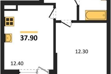 Фото №1: 1-комнатная квартира 37 м², 4/9 эт. - Краснодар, мкр. Парк Победы,