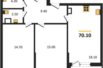 Фото №1: 2-комнатная квартира 70 м², 7/9 эт. - Краснодар, мкр. Парк Победы,