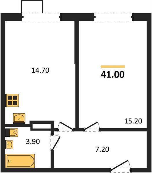 Фото №1: 1-комнатная квартира 41&nbsp;м², 4/9&nbsp;эт. - Краснодар, Прикубанский внутригородской округ, мкр. Парк Победы