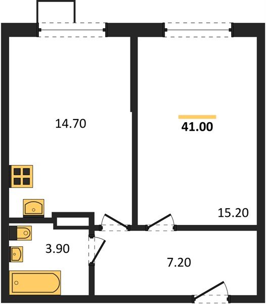 Фото №1: 1-комнатная квартира 41&nbsp;м², 8/9&nbsp;эт. - Краснодар, Прикубанский внутригородской округ, мкр. Парк Победы
