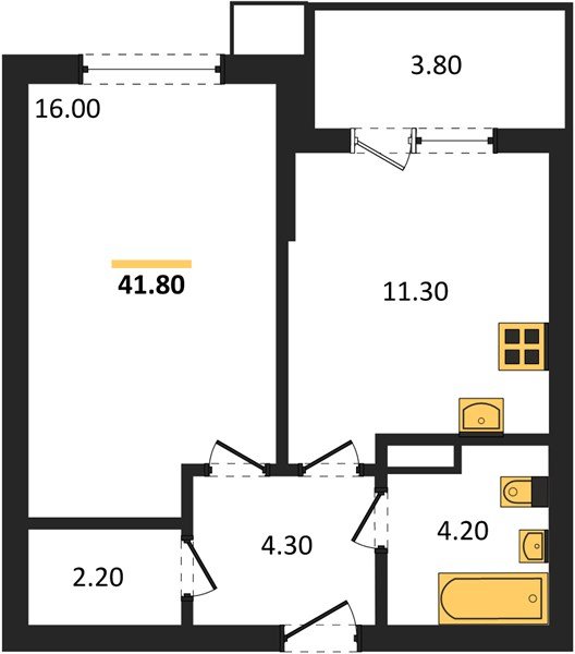 Фото №1: 1-комнатная квартира 41&nbsp;м², 8/9&nbsp;эт. - Краснодар, Прикубанский внутригородской округ, мкр. Парк Победы