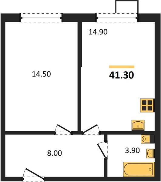 Фото №1: 1-комнатная квартира 41&nbsp;м², 2/9&nbsp;эт. - Краснодар, Прикубанский внутригородской округ, мкр. Парк Победы