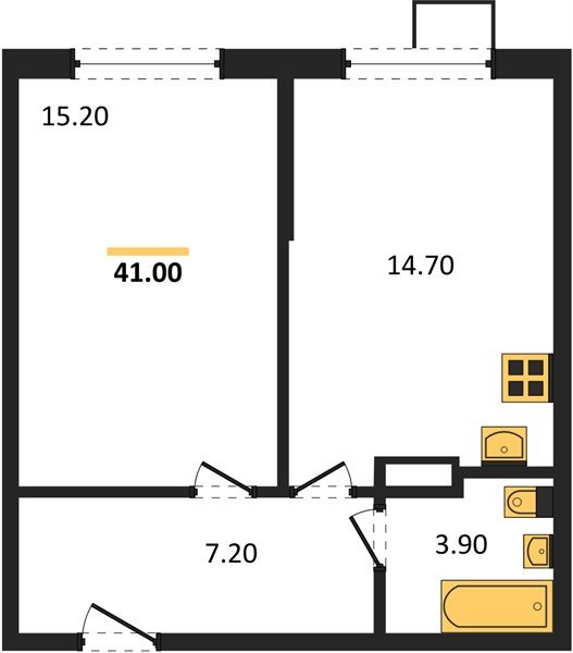 Фото №1: 1-комнатная квартира 41&nbsp;м², 6/9&nbsp;эт. - Краснодар, Прикубанский внутригородской округ, мкр. Парк Победы