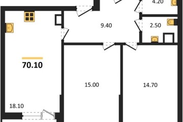 Фото №1: 2-комнатная квартира 70 м², 4/9 эт. - Краснодар, мкр. Парк Победы,