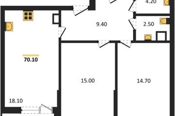 Фото №1: 2-комнатная квартира 70 м², 8/9 эт. - Краснодар, мкр. Парк Победы,