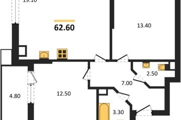 Фото №1: 2-комнатная квартира 62 м², 3/9 эт. - Краснодар, мкр. Парк Победы,