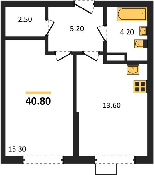 Фото №1: 1-комнатная квартира 40&nbsp;м², 5/9&nbsp;эт. - Краснодар, Прикубанский внутригородской округ, мкр. Парк Победы
