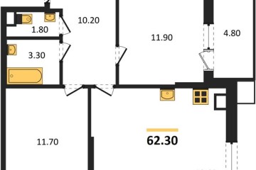 Фото №1: 2-комнатная квартира 62 м², 7/9 эт. - Краснодар, мкр. Парк Победы,