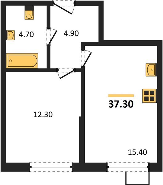 Фото №1: 1-комнатная квартира 37&nbsp;м², 2/9&nbsp;эт. - Краснодар, Прикубанский внутригородской округ, мкр. Парк Победы