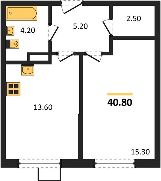 Фото №1: 1-комнатная квартира 40&nbsp;м², 3/9&nbsp;эт. - Краснодар, Прикубанский внутригородской округ, мкр. Парк Победы