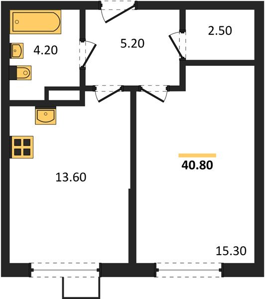 Фото №1: 1-комнатная квартира 40&nbsp;м², 8/9&nbsp;эт. - Краснодар, Прикубанский внутригородской округ, мкр. Парк Победы
