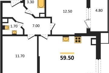 Фото №1: 2-комнатная квартира 59 м², 4/9 эт. - Краснодар, мкр. Парк Победы,