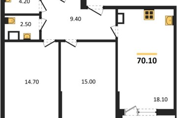 Фото №1: 2-комнатная квартира 70 м², 5/9 эт. - Краснодар, мкр. Парк Победы,