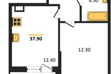 Фото №1: 1-комнатная квартира 37 м², 6/9 эт. - Краснодар, мкр. Парк Победы,