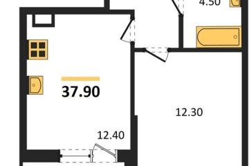 Фото №1: 1-комнатная квартира 37 м², 9/9 эт. - Краснодар, мкр. Парк Победы,