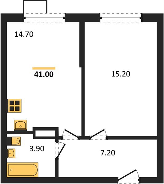 Фото №1: 1-комнатная квартира 41&nbsp;м², 8/9&nbsp;эт. - Краснодар, Прикубанский внутригородской округ, мкр. Парк Победы