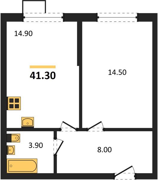 Фото №1: 1-комнатная квартира 41&nbsp;м², 2/9&nbsp;эт. - Краснодар, Прикубанский внутригородской округ, мкр. Парк Победы