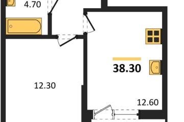 Фото №1: 1-комнатная квартира 38 м², 2/9 эт. - Краснодар, мкр. Парк Победы,
