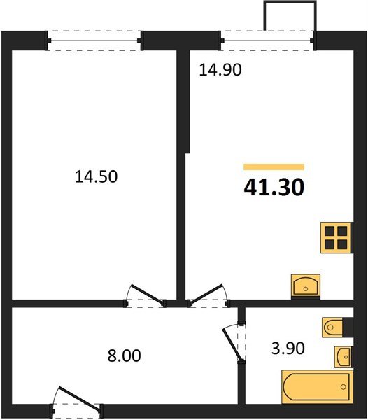 Фото №1: 1-комнатная квартира 41&nbsp;м², 2/9&nbsp;эт. - Краснодар, Прикубанский внутригородской округ, мкр. Парк Победы