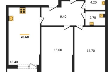 Фото №1: 2-комнатная квартира 70 м², 2/9 эт. - Краснодар, мкр. Парк Победы,