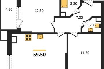 Фото №1: 2-комнатная квартира 59 м², 6/9 эт. - Краснодар, мкр. Парк Победы,
