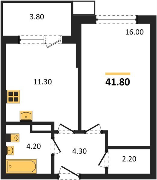 Фото №1: 1-комнатная квартира 41&nbsp;м², 9/9&nbsp;эт. - Краснодар, Прикубанский внутригородской округ, мкр. Парк Победы