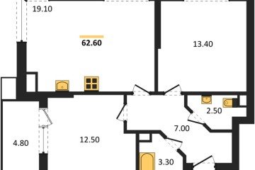 Фото №1: 2-комнатная квартира 62 м², 3/9 эт. - Краснодар, мкр. Парк Победы,