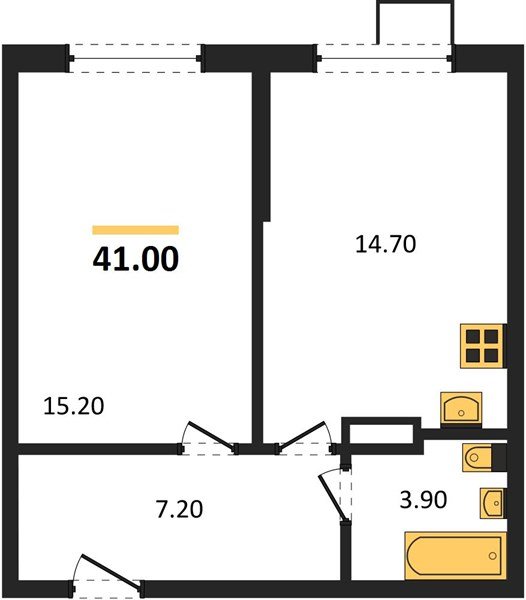 Фото №1: 1-комнатная квартира 41&nbsp;м², 4/9&nbsp;эт. - Краснодар, Прикубанский внутригородской округ, мкр. Парк Победы