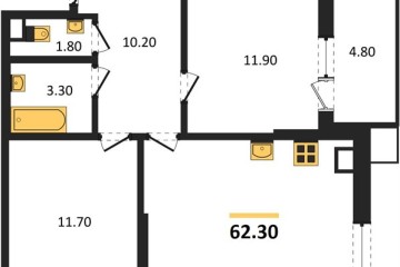 Фото №1: 2-комнатная квартира 62 м², 5/9 эт. - Краснодар, мкр. Парк Победы,