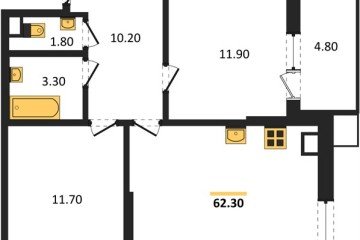 Фото №1: 2-комнатная квартира 62 м², 6/9 эт. - Краснодар, мкр. Парк Победы,