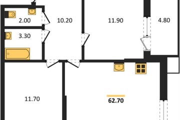 Фото №1: 2-комнатная квартира 62 м², 2/9 эт. - Краснодар, мкр. Парк Победы,