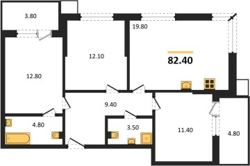 Фото №1: 3-комнатная квартира 82 м², 2/9 эт. - Краснодар, мкр. Парк Победы,