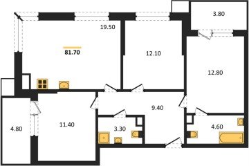 Фото №1: 3-комнатная квартира 81 м², 3/9 эт. - Краснодар, мкр. Парк Победы,