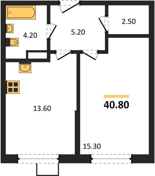 Фото №1: 1-комнатная квартира 40&nbsp;м², 4/9&nbsp;эт. - Краснодар, Прикубанский внутригородской округ, мкр. Парк Победы