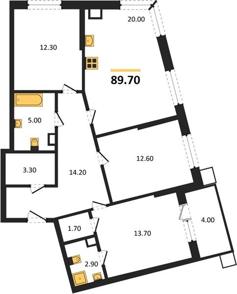 Фото №1: 3-комнатная квартира 89&nbsp;м², 3/16&nbsp;эт. - Краснодар, Прикубанский внутригородской округ, мкр. Парк Победы
