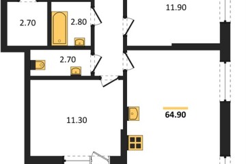Фото №1: 2-комнатная квартира 64 м², 2/16 эт. - Краснодар, мкр. Парк Победы,