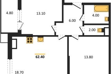 Фото №1: 2-комнатная квартира 62 м², 10/16 эт. - Краснодар, мкр. Парк Победы,