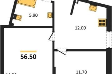 Фото №1: 2-комнатная квартира 56 м², 2/16 эт. - Краснодар, мкр. Парк Победы,
