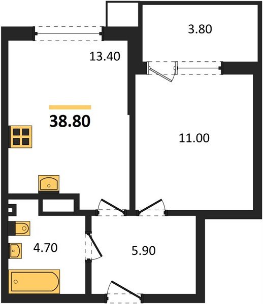Фото №1: 1-комнатная квартира 38&nbsp;м², 5/16&nbsp;эт. - Краснодар, Прикубанский внутригородской округ, мкр. Парк Победы